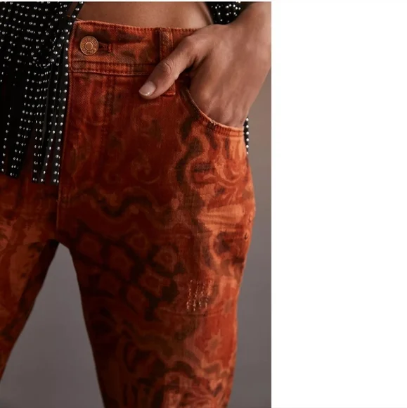 Pilcro Slim Boyfriend Orange Rockstar Skinny Jeans size 25 - Picture 2 of 11